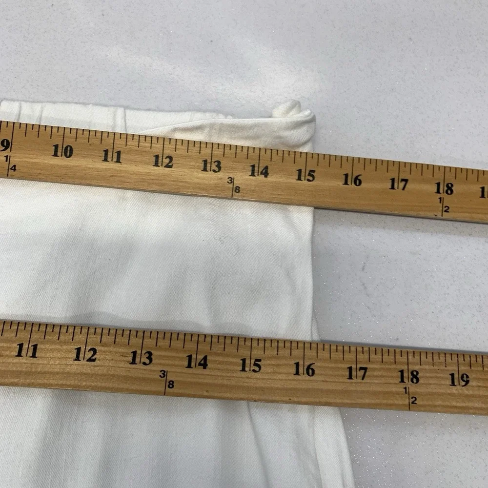 J Jill Love Linen White Pants Crop Side Zip Small Petite Stretch Vacation Resort